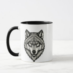 Geometrische wolfskunst keramische mok