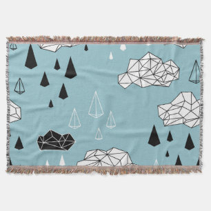 Geometrische wolken en regen, naadloos patroon. deken