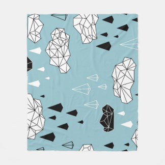 Geometrische wolken en regen, naadloos patroon. fleece deken