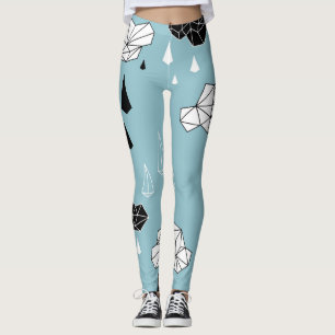 Geometrische wolken en regen, naadloos patroon. leggings