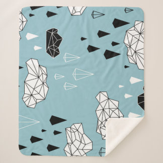 Geometrische wolken en regen, naadloos patroon. sherpa deken