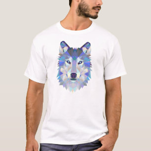 Geometrische wolvenillustratie t-shirt