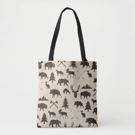 Geometrische Woodlanddieren | Dierlijke Canvas tas (Voorkant)