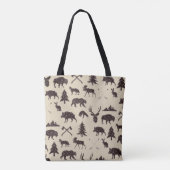 Geometrische Woodlanddieren | Dierlijke Canvas tas (Achterkant)