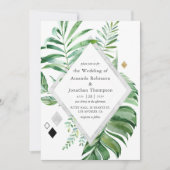 Geometrische woudbruiloft kaart (Voorkant)