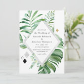 Geometrische woudbruiloft kaart (Staand voorkant)