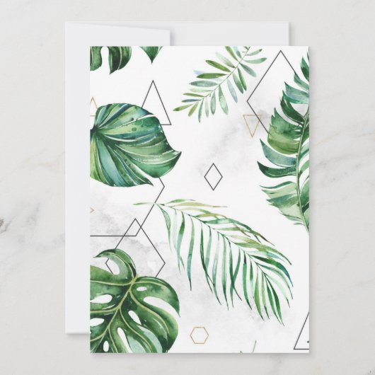 Geometrische woudbruiloft kaart (Achterkant)