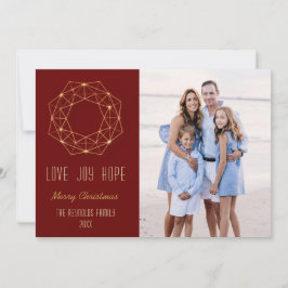 Geometrische Wreatfoto Feestdagenkaart