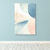 Geometrische zachte tonen - Abstracte pastelwand Canvas Afdruk (Insitu (Houten vloer))