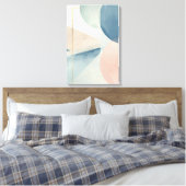 Geometrische zachte tonen - Abstracte pastelwand Canvas Afdruk (Insitu (Slaapkamer))