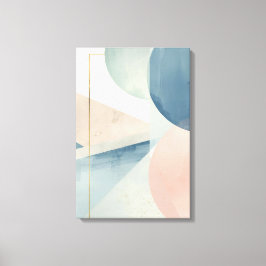 Geometrische zachte tonen - Abstracte pastelwand Canvas Afdruk