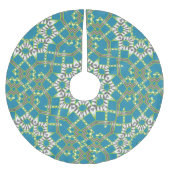 Geometrische Zebra Blue Green Pattern Holiday Gift Kerstboom Rok (Voorkant)