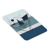 Geometrische Zeilboot Moderne kunst Magneet (Rechterzijde)