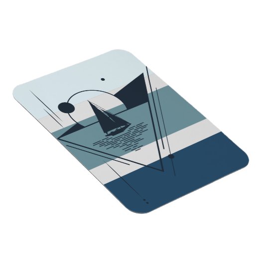 Geometrische Zeilboot Moderne kunst Magneet (Rechterzijde)