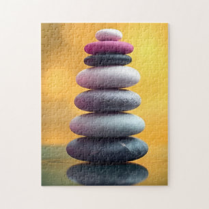 Geometrische Zen Spirituele Balanced Stones Art Legpuzzel