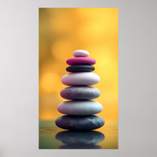 Geometrische Zen Spirituele Stenen Evenwichtige On Poster
