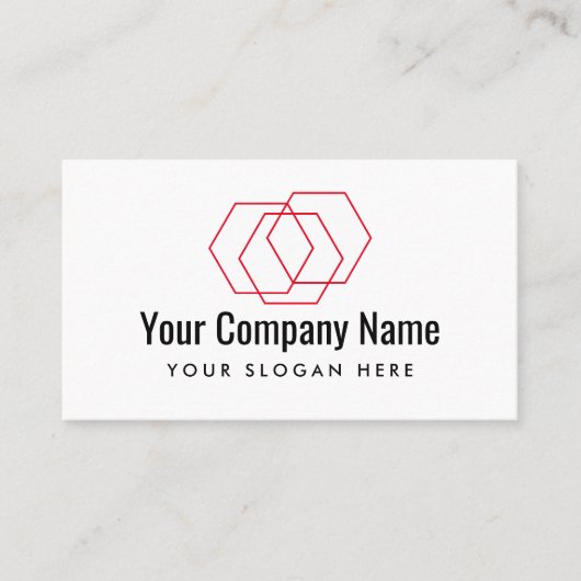 Geometrische zeshoek logo visitekaartsjabloon visitekaartje (Voorkant)