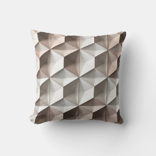 Geometrische zeshoeken in neutrale tinten Sierkuss Kussen