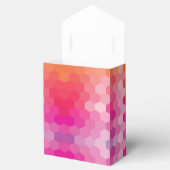 Geometrische zeshoekige vormen roze en geel verloo bedankdoosjes (Geopend)