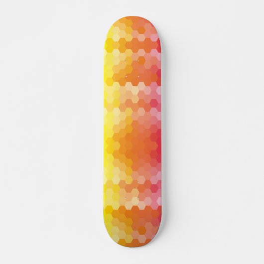 Geometrische zeshoekige vormen roze en geel verloo persoonlijk skateboard (Voorkant)