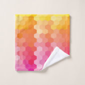 Geometrische zeshoekige vormen Roze geel Bad Handdoek (Wasdoekje)