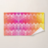 Geometrische zeshoekige vormen Roze geel Bad Handdoek (Handdoek)