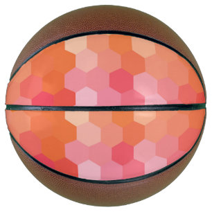 Geometrische zeshoekige vormen Roze geel Basketbal