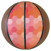 Geometrische zeshoekige vormen Roze geel Basketbal (Verticaal)