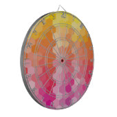 Geometrische zeshoekige vormen Roze geel Dartbord (Voorkant Links)