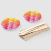 Geometrische zeshoekige vormen Roze geel Handwaaier (Niet-gemonteerd)