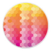 Geometrische zeshoekige vormen Roze geel Keramische Knop (Voorkant)