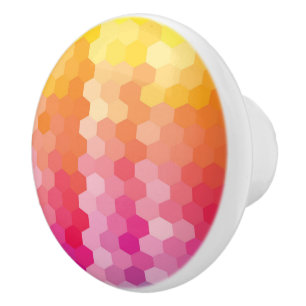 Geometrische zeshoekige vormen Roze geel Keramische Knop