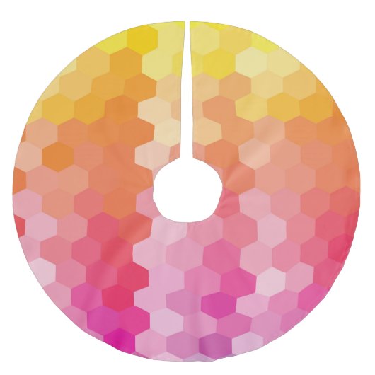Geometrische zeshoekige vormen Roze geel Kerstboom Rok (Voorkant)
