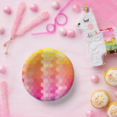 Geometrische zeshoekige vormen Roze geel Papieren Kommen (Feest)