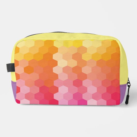 Geometrische zeshoekige vormen Roze geel Toilettasje (Voorkant)