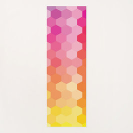 Geometrische zeshoekige vormen Roze geel Yogamat