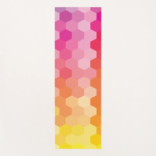 Geometrische zeshoekige vormen Roze geel Yogamat (Voorkant)