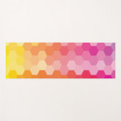 Geometrische zeshoekige vormen Roze geel Yogamat (Voorkant (horizontaal))