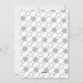 Geometrische zilveren sterren van David Hanukkah 3 Feestdagenkaart (Achterkant)