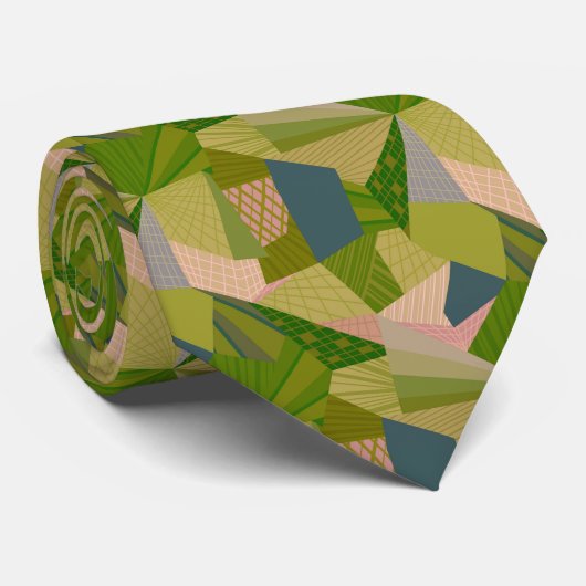 Geometrische zomervelden stropdas (Opgerold)
