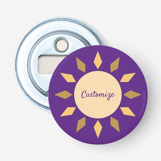 Geometrische zon Cirkel Thunder_Cove Button Flesopener (Voorkant)