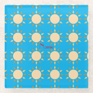 Geometrische zon Cirkel Thunder_Cove Glazen Onderzetter