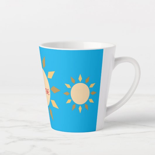 Geometrische zon Cirkel Thunder_Cove Latte Mok (Rechts)