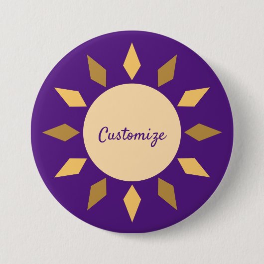 Geometrische zon Cirkel Thunder_Cove Ronde Button 7,6 Cm (Voorkant)