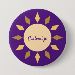 Geometrische zon Cirkel Thunder_Cove Ronde Button 7,6 Cm