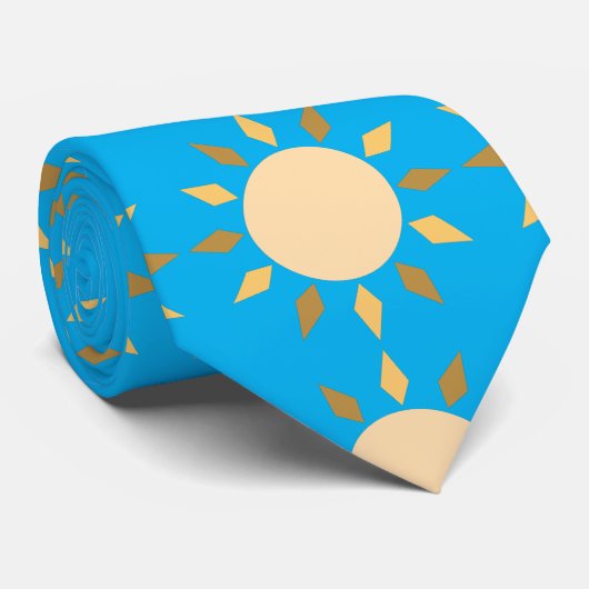 Geometrische zon Cirkel Thunder_Cove Stropdas (Opgerold)