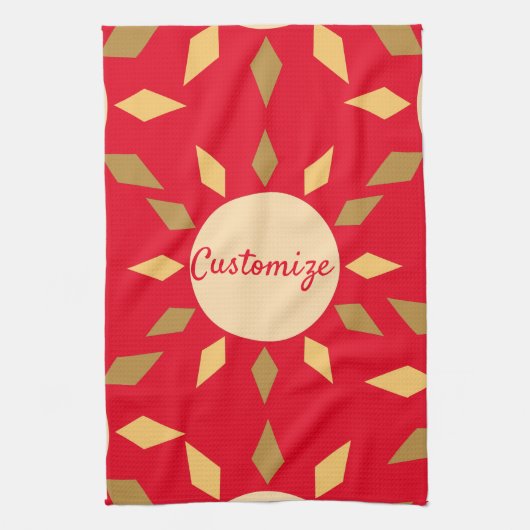 Geometrische zon Cirkel Thunder_Cove Theedoek (Verticaal)