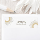 Geometrische zon Modern & Elegant Wedding Etiket (Insitu)