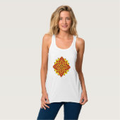 Geometrische zon Verkleurd Mandala #7 Tanktop (Volledige Voorkant)