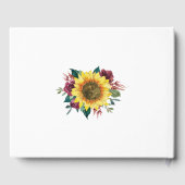 Geometrische Zonnebloem Bloemen Waterverf Bruiloft Gastenboek (Achterkant)